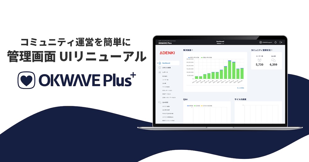 『OKWAVE Plus』導入企業向けの新たな「管理画面」の提供を開始